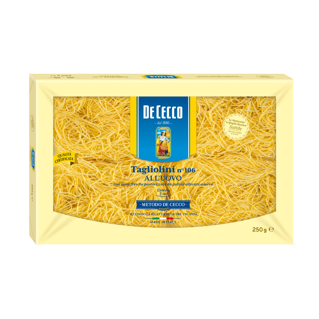 Де Чекко 106 тальолини. De Cecco макароны Tagliatelline n° 133 all'uovo, 250 г. Макароны de Cecco 250г тальолини [8621]. De Cecco макароны Rombi n° 121, 500 г.